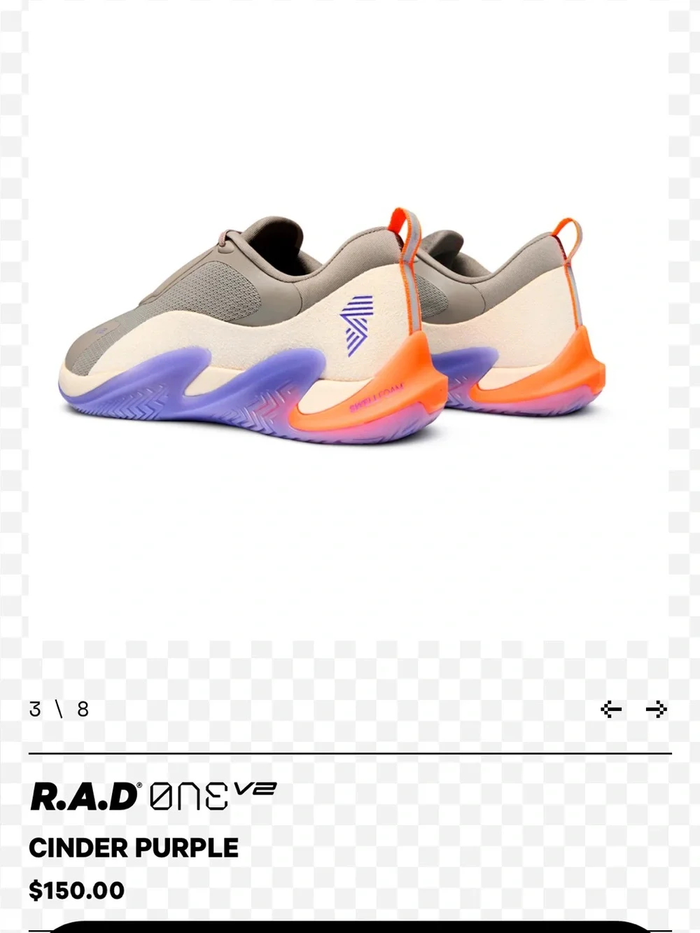 Women's Athletic Sneakers - Gray with Purple Accents